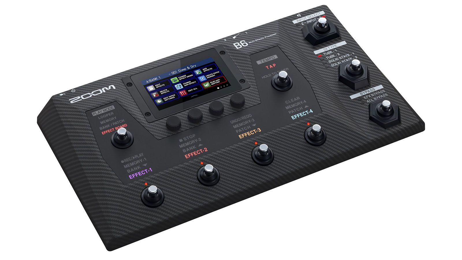 Zoom launches B6 bass multieffects processor with DI models and color