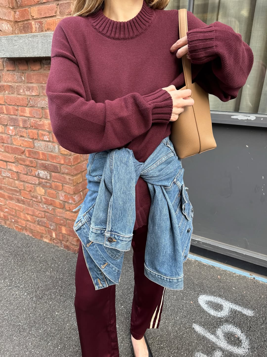 influencer wearing the track pants trend