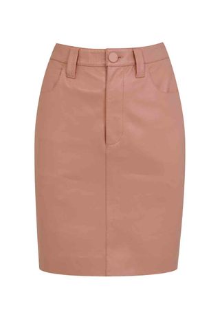 Topshop Unique SS16 Pink Leather Skirt, £225