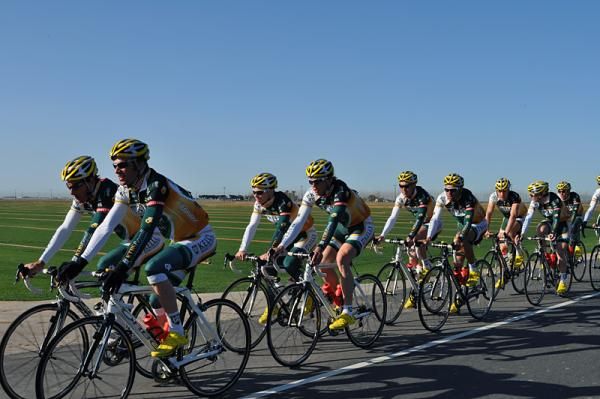 Kelly Benefit Strategies team members roll along through farm country on an ample shoulder.