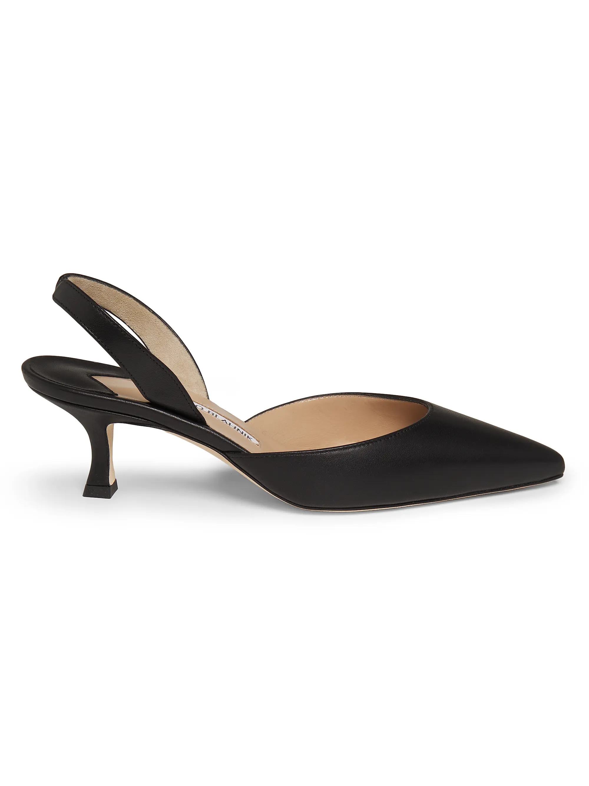 Manolo Blahnik, Carolyne 50MM Leather Slingback Pumps