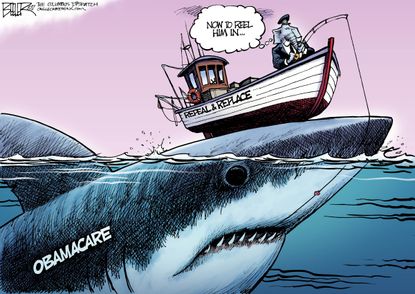 Political Cartoon U.S. Repeal and replace Obamacare GOP