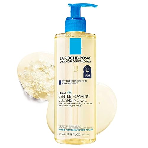 La Roche-Posay Lipikar Ap+ Gentle Foaming Cleansing Oil, Gentle Oil Cleanser for Face and Body Formulated With Niacinamide, Long-Lasting 24-Hour Hydration, Fragrance-Free &amp;amp; Soap Free