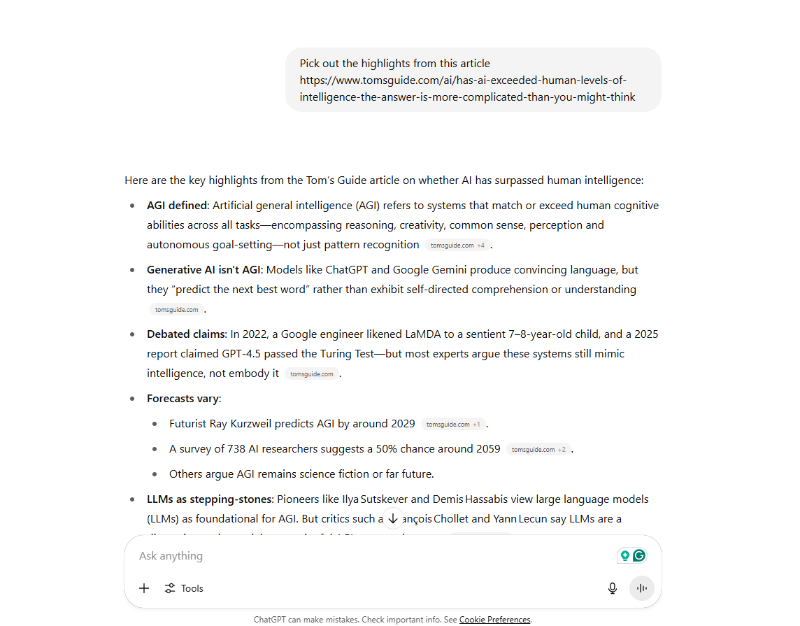 ChatGPT screenshot