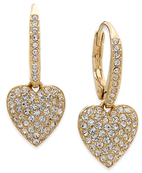 Eliot Danori Pavé Heart Drop Earrings