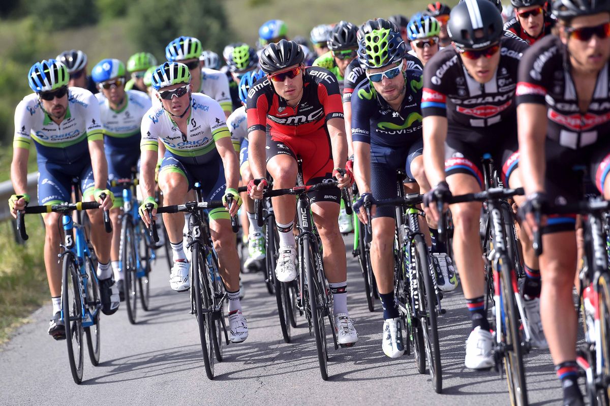 Rick Zabel (BMC) sitting in the middle of the peloton