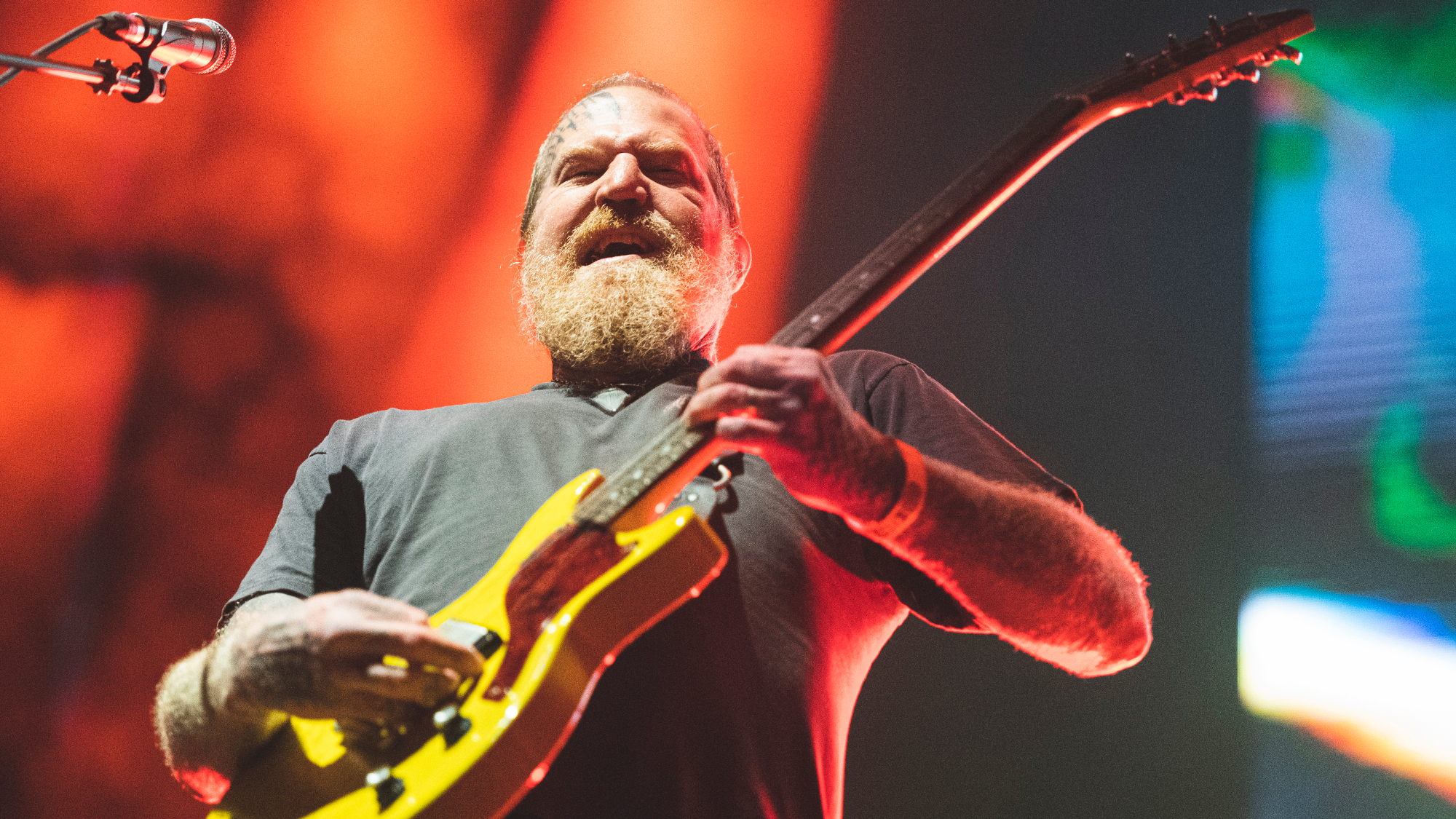 Brent Hinds of the American heavy metal band Mastodon performs in concert during Resurrection Fest on July 02, 2022 