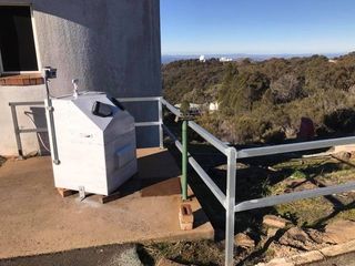 The bRING-AU instrument is set up at the Siding Springs Observatory in Australia.