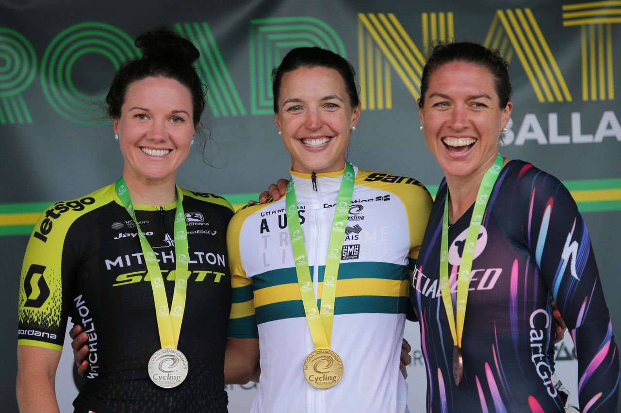 The top three (L-R) Sarah Roy, Rebecca Wiasak and Matilda Raynolds