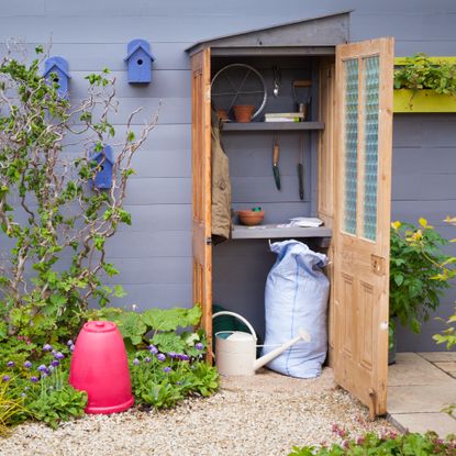 Mini shed on patio