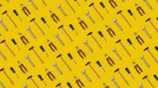 Tools on yellow background