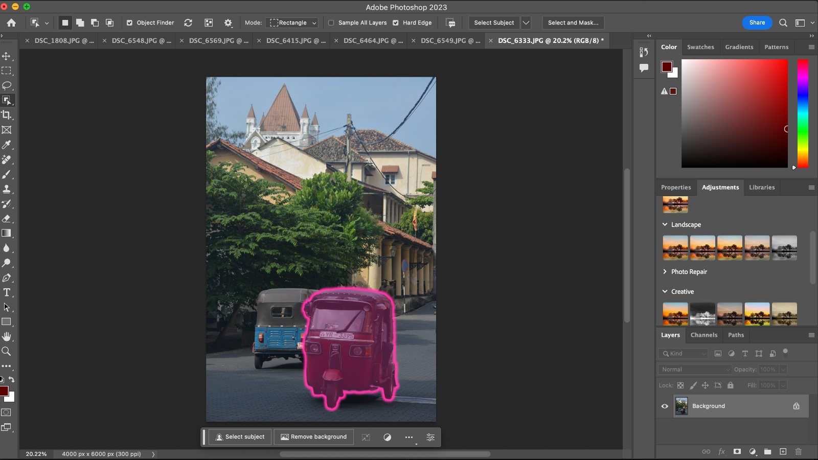 AI subject selection in Adobe Photoshop CC (2023)