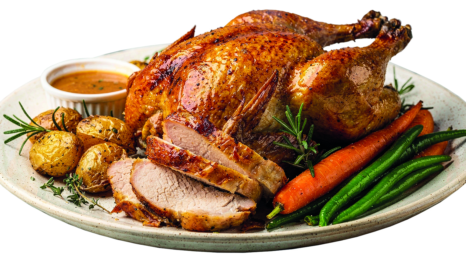 plate of roast chicken and vegetables