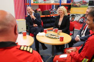 Prince William visits Wales Air Ambulance in Llanelli, Wales on September 10, 2024.