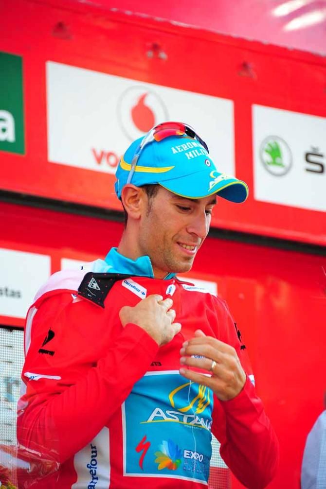 Vincenzo Nibali (Astana) holds the overall lead at the Vuelta a Espana.