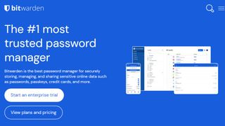 Website screenshot for Bitwarden