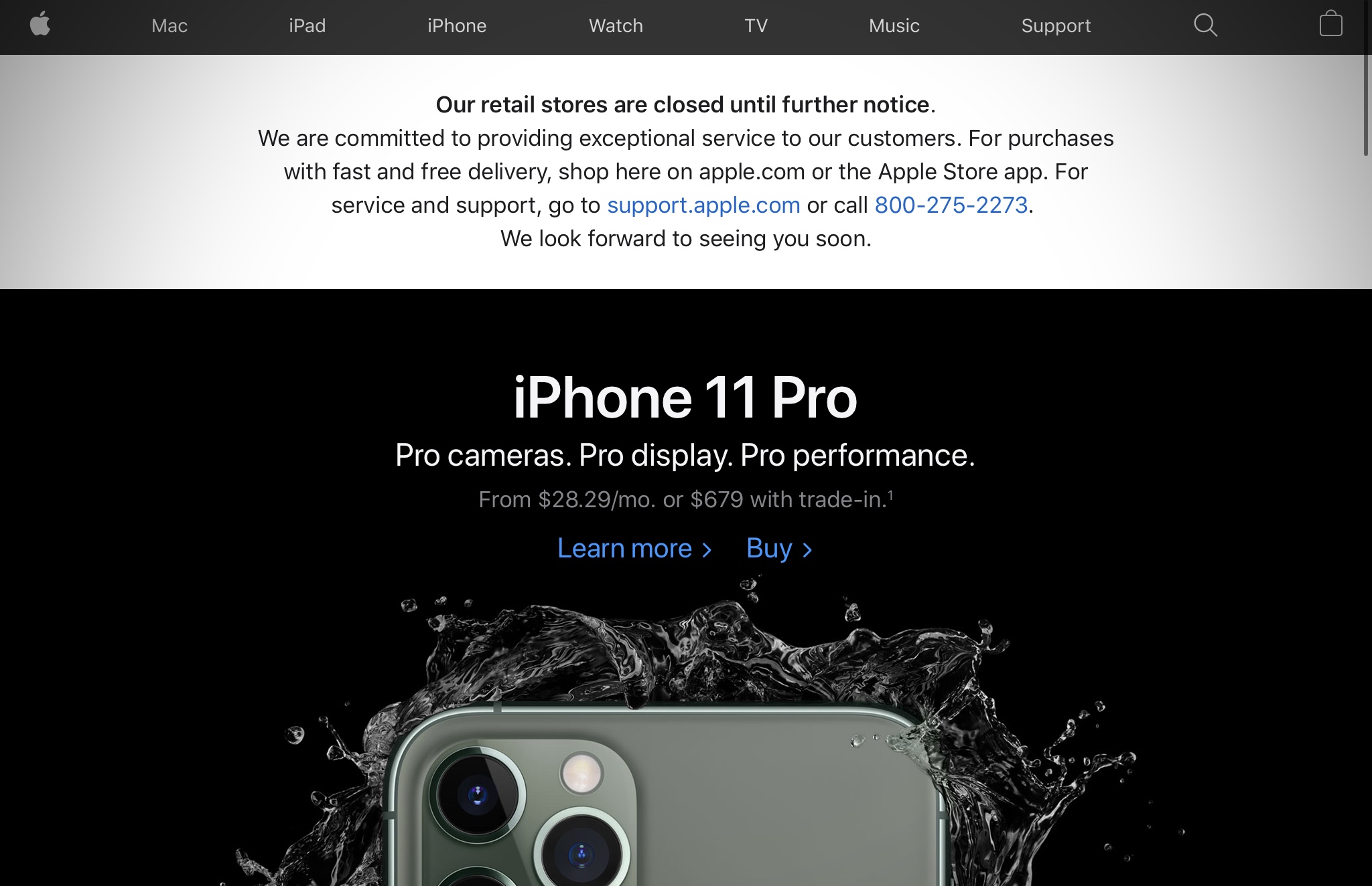 Las Apple Stores cierran indefinidamente por la pandemia del coronavirus