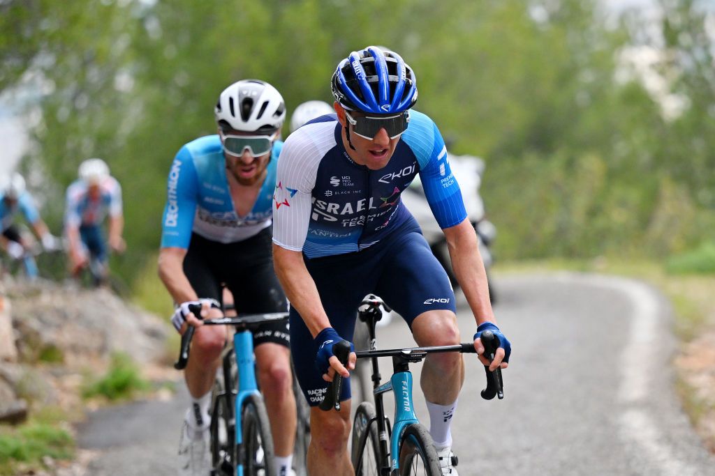 MONT-FARON, FRANCE - FEBRUARY 16: Michael Woods of Canada and Team Israel-Premier Tech competes during the 1st Classic Var 2024 a 184.3km one day race from Saint-Raphael to Mont Faron 499m on February 16, 2024 in Mont Faron, France. (Photo by Billy Ceusters/Getty Images)