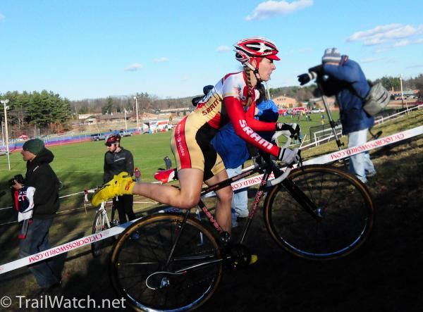 Mo Bruno-Roy (Bob's Red Mill-Seven) leading on the first lap