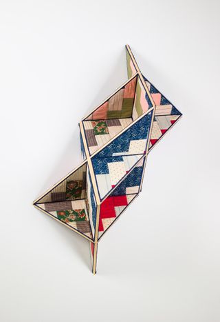 Sanford Biggers Incidental Geometry, which comprises a geometric form created from an antique quilt