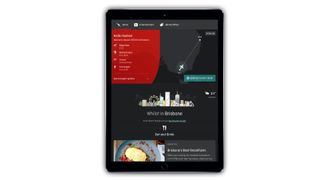 Tablet device displaying Qantas tracker