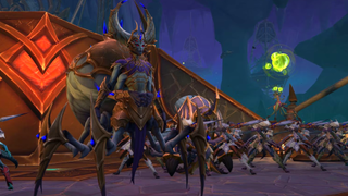 The Nerubian&#039;s current queen stands proud among a military legion of her subjects in World of Warcraft: The War Within.