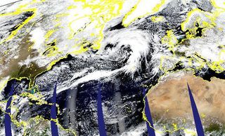 An image of the storm taken by the MODIS instrument on the Aqua satellite on March 27, 2013.