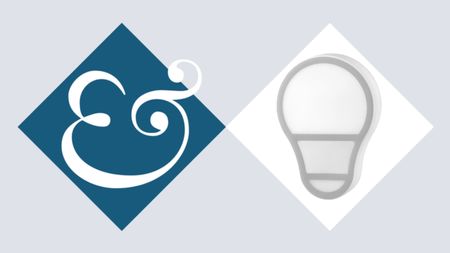 IKEA ANKARL&Auml;GG LED nightlight on tile background next to Homes & Gardens '&' logo.