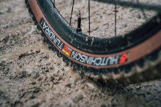 Image shows Hutchinson Tundra gravel tyre riding in the mud
