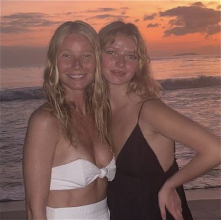 Gwyneth Paltrow and Apple Martin at the beach