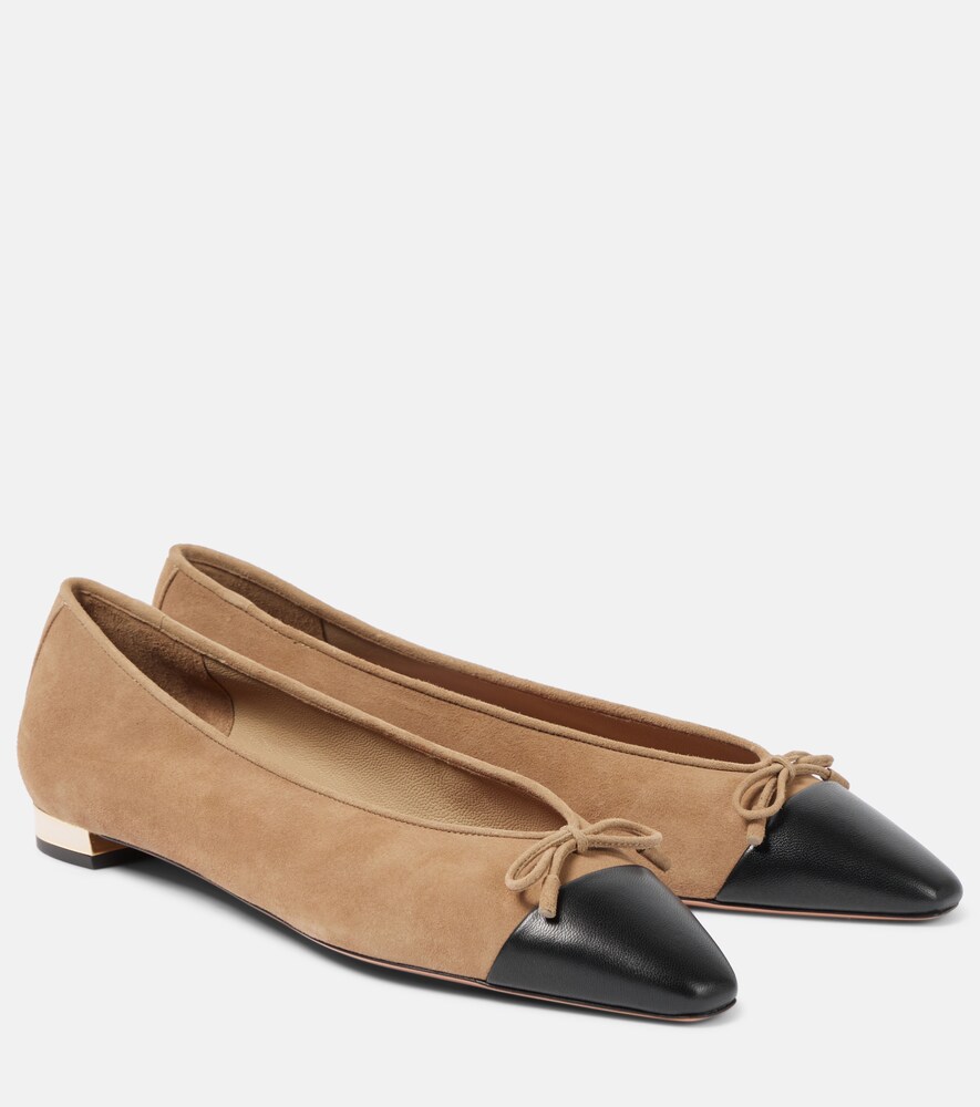 Gioia Colorblocked Suede Ballet Flats