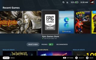 Epic Games Store added as a non-Steam game to the Steam Deck library