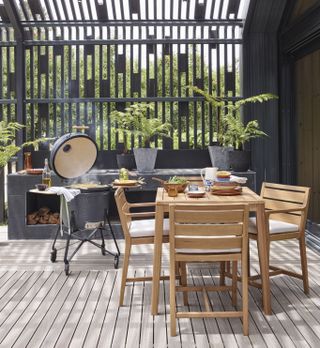 outdoor kitchen dining set from john lewis with barbecue