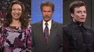 Maya Rudolph, Will Ferrell and Jimmy Fallon on SNL.