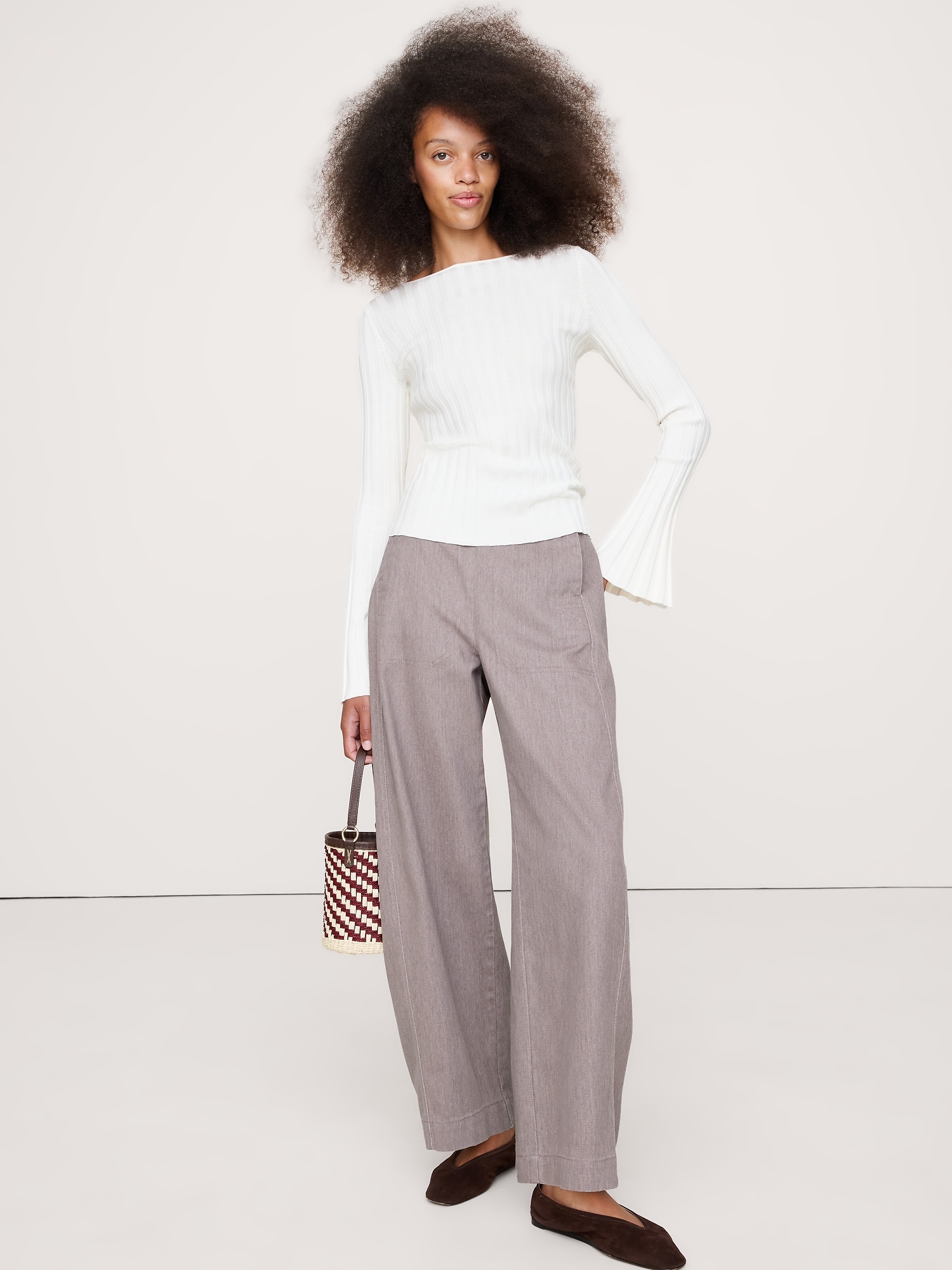 High-Rise Utility Barrel-Leg Pant