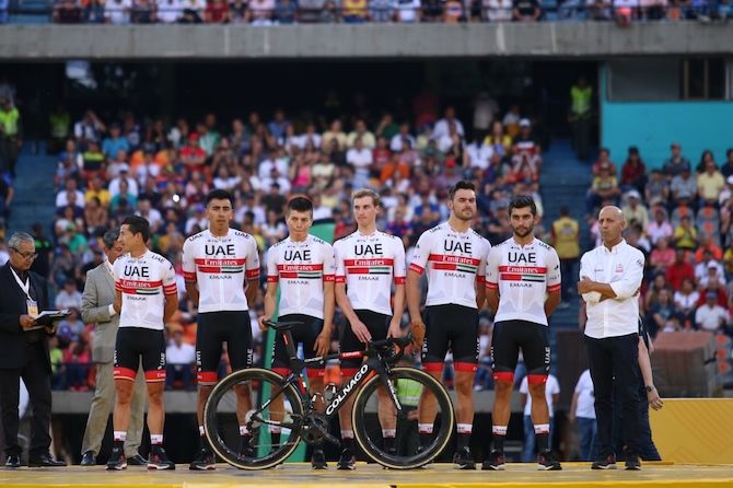 UAE Team Emirates field Fernando Gaviria and Sergio Henao