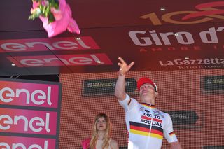 André Greipel enjoying his time on the podium at the Giro d'Italia