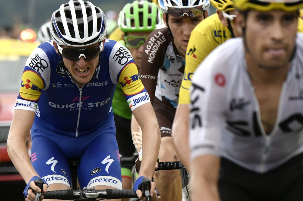 Dan Martin fights to hang on during stage 12 at the Tour de France