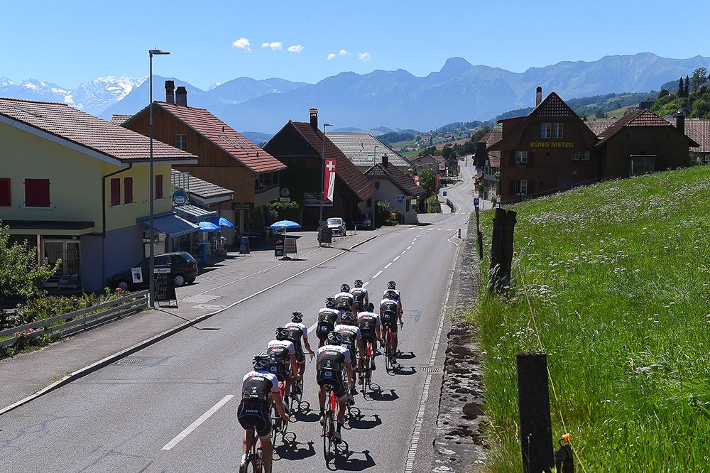 Trek-Segafredo ride during the second rest day at the Tour de France.