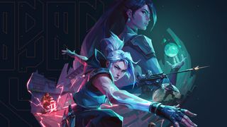 Official promotional key art for Valorant, Riot Games' popular free-to-play PvP tactical shooter.