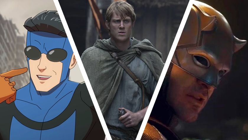 A collage image showing stills from upcoming TV shows like Invincible season 4, A Knight of the Seven Kingdoms and Daredevil: Born Again season 2 