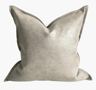 faux leather throw pillow