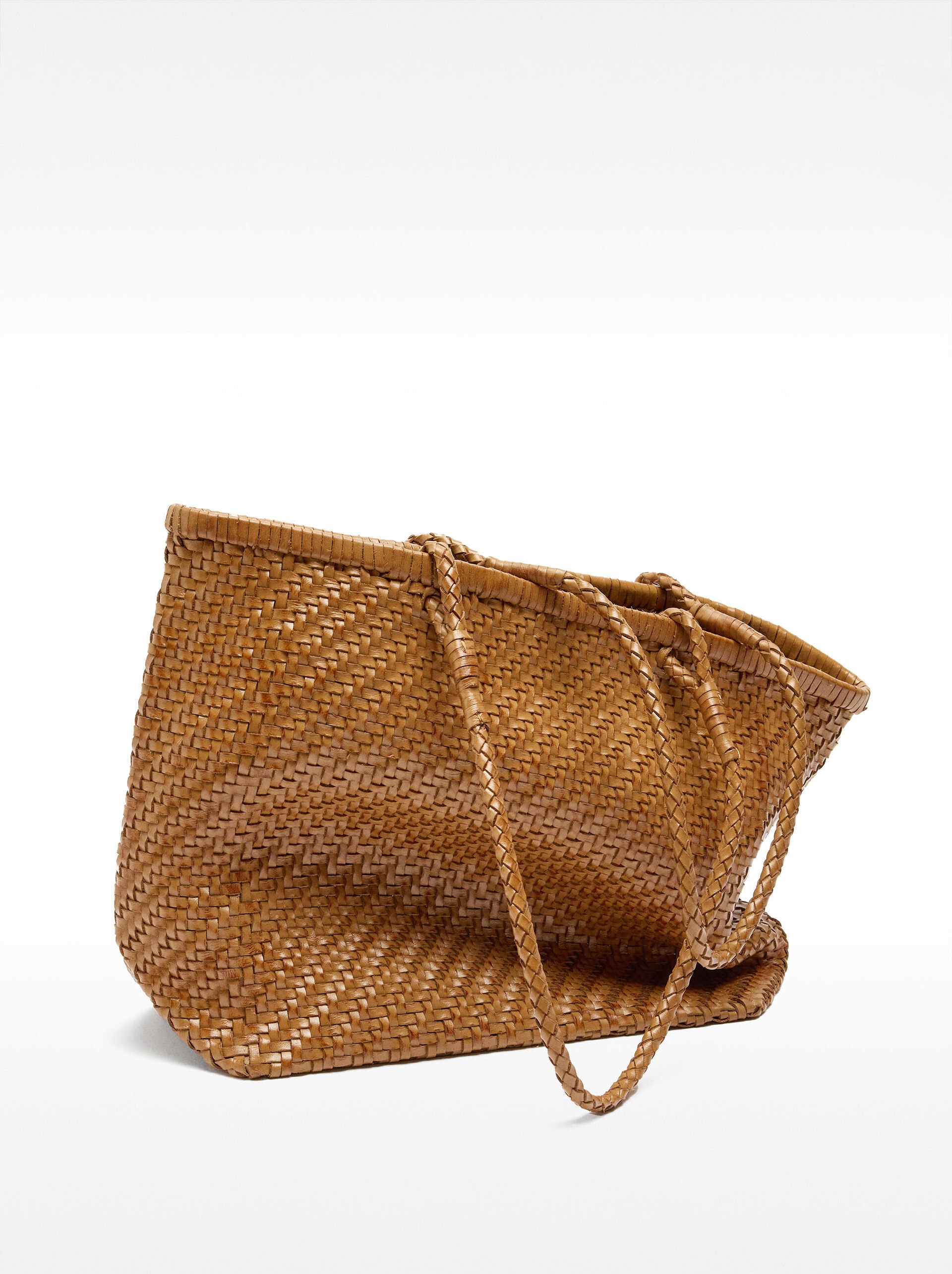 Woven Leather Shopper Bag