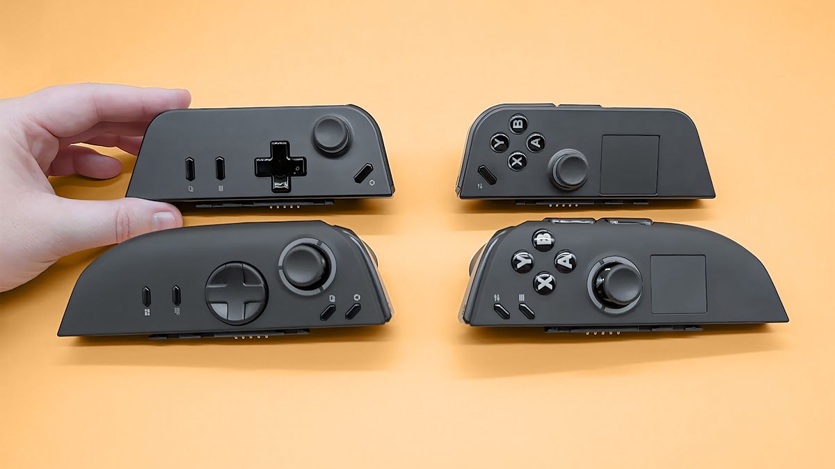 The tops of the Lenovo Legion Go 2 and original Legion Go controllers.