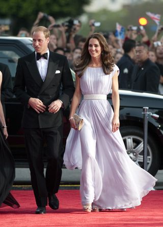 Kate Middleton's flowy, lilac gown was another Alexander McQueen made under the helm of Sarah Burton