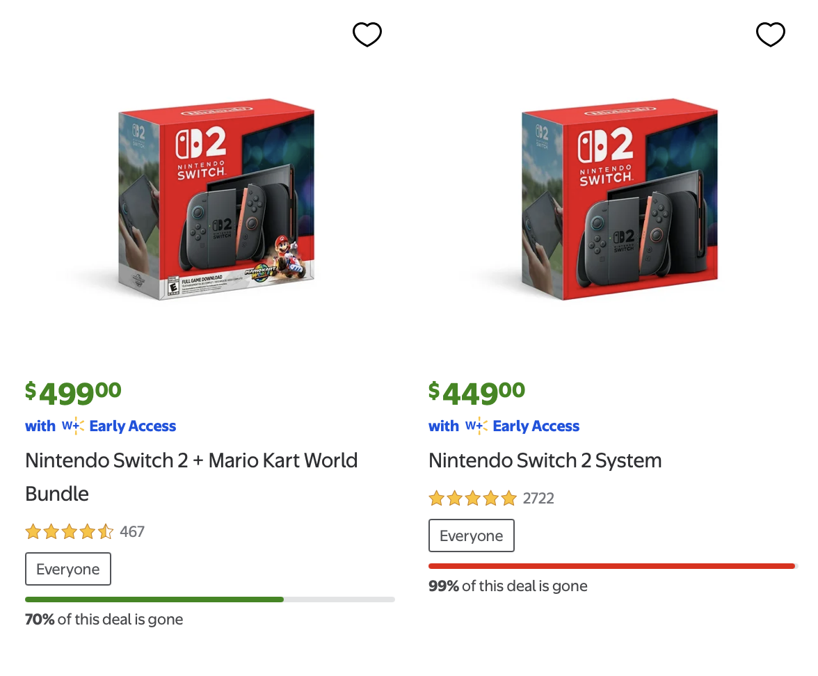 Nintendo Switch 2 stock at Walmart