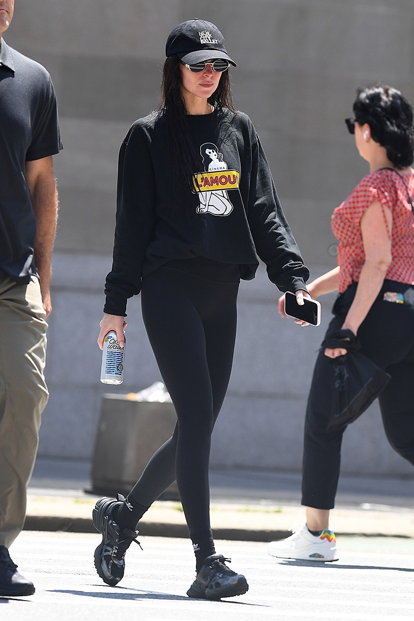 Dakota Johnson wears leggings and Nike sneakers
