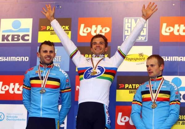 The all Belgian podium in the men's race