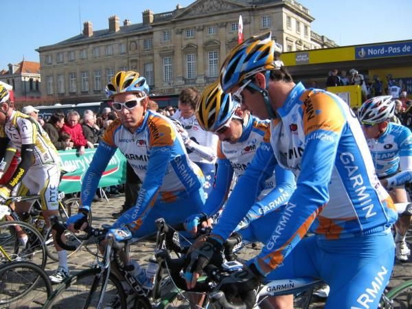 Garmin-Transitions' Julian Dean, Steve Cozza and David Millar