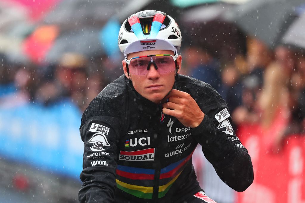 Soudal Quick Steps Belgian rider Remco Evenepoel is seen prior to the fifth stage of the Giro dItalia 2023 cycling race 171 km between Atripalda and Salerno on May 10 2023 Photo by Luca Bettini AFP Photo by LUCA BETTINIAFP via Getty Images